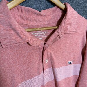 Vineyard Vines Performance Polo Mens 2XB Big Coral Stripe Stretch Golf